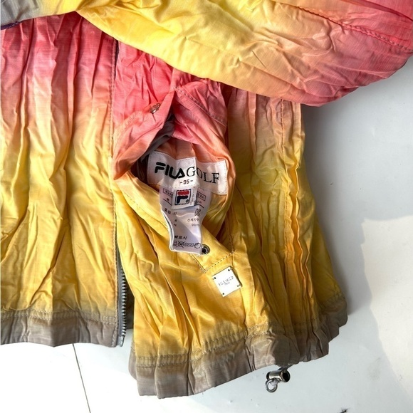 FILA Golf Italy rare reversible jacket rainbow silver zipper - Picture 4 of 14